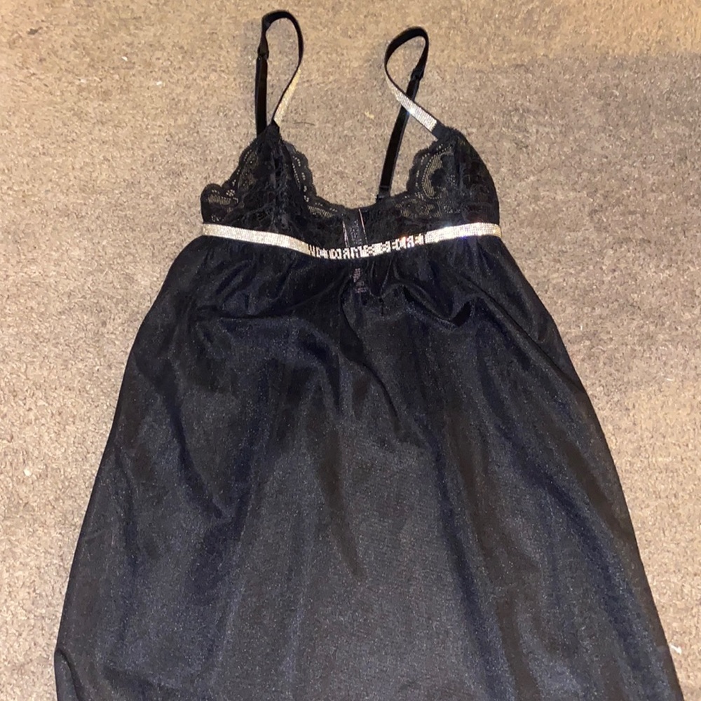 VS Sheer black lace nightgown